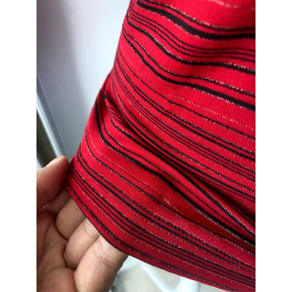 Forever 21 Vintage Womens Red Sleeveless Striped Basic Iridescent Tank Top - Picture 4 of 7